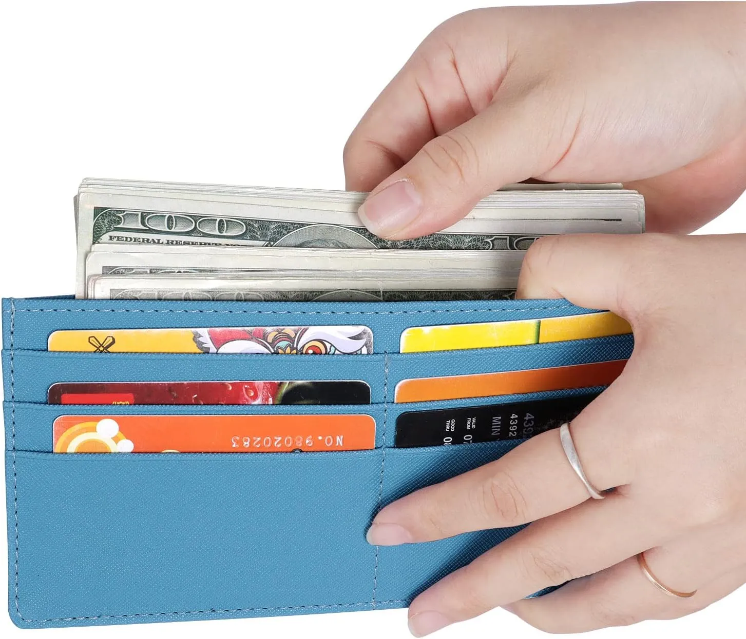 XEYOU Womens Credit Card Wallet Slim Long Zipper Pocket Purse for Coin, Cash, Receipt Multi-function Card Wallet for Ladies
