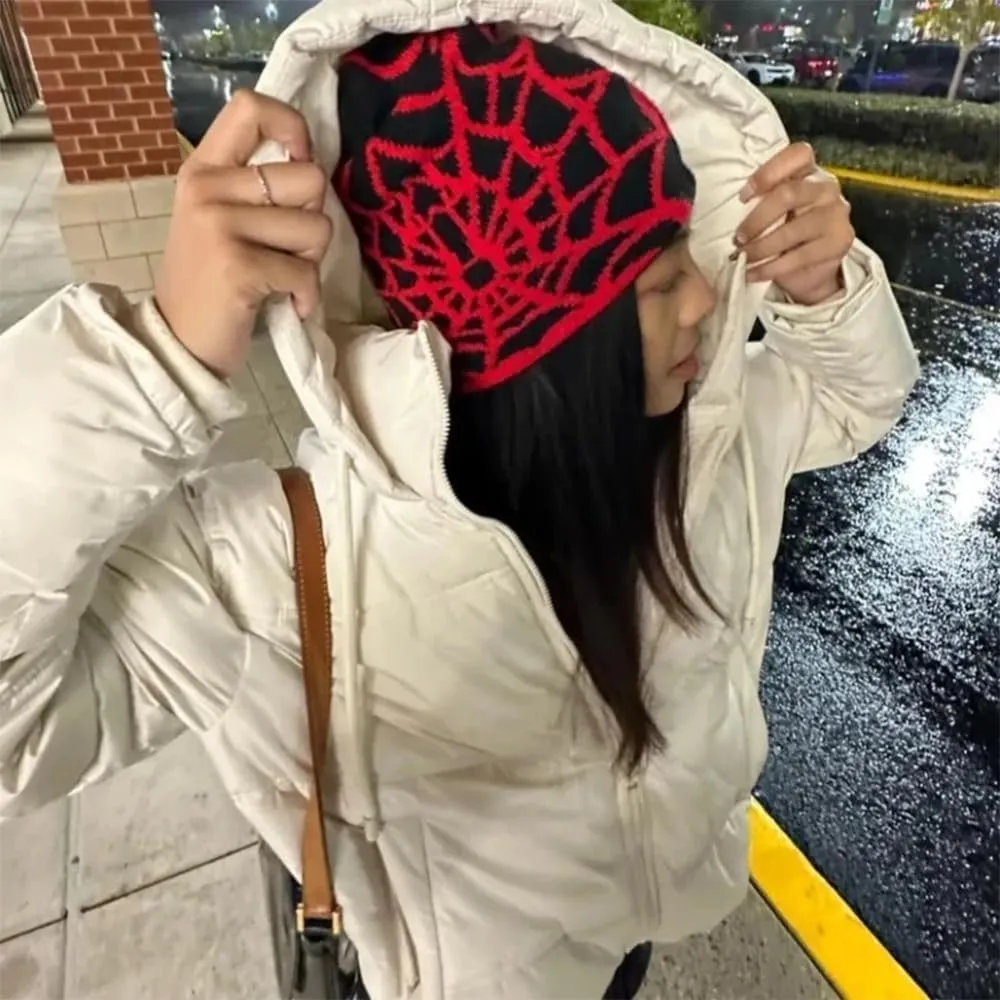 Y2k Spider Beanie Hat Beanie MEA Culpa Wireless Acrylic Knit Skull Cap Winter Warm Hats for Women Man Teenagers
