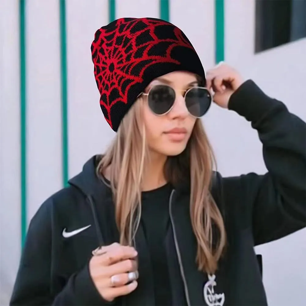 Y2k Spider Beanie Hat Beanie MEA Culpa Wireless Acrylic Knit Skull Cap Winter Warm Hats for Women Man Teenagers