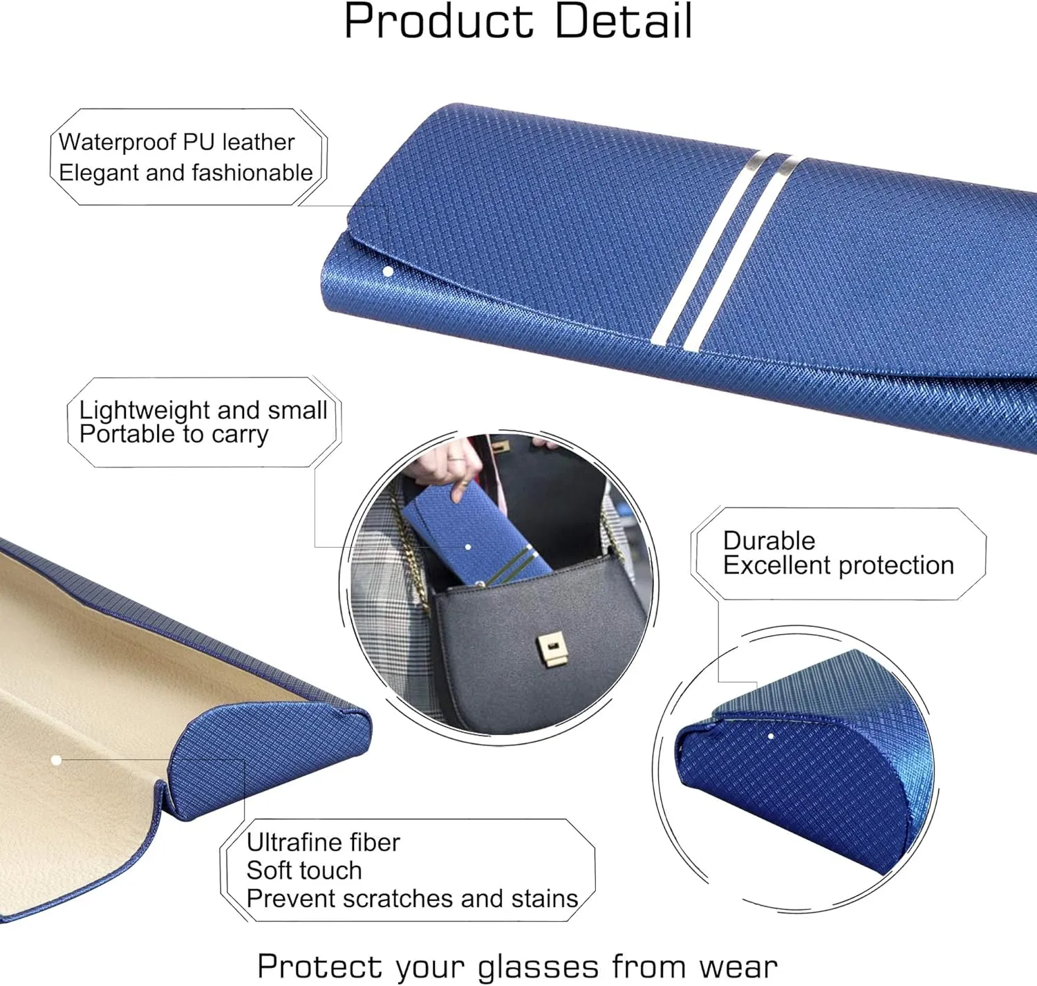 YEIN 4 Pack Eyeglasses Case Portable Eyeglasses Bag for Reading Glasses Spectacles & Small Sunglasses