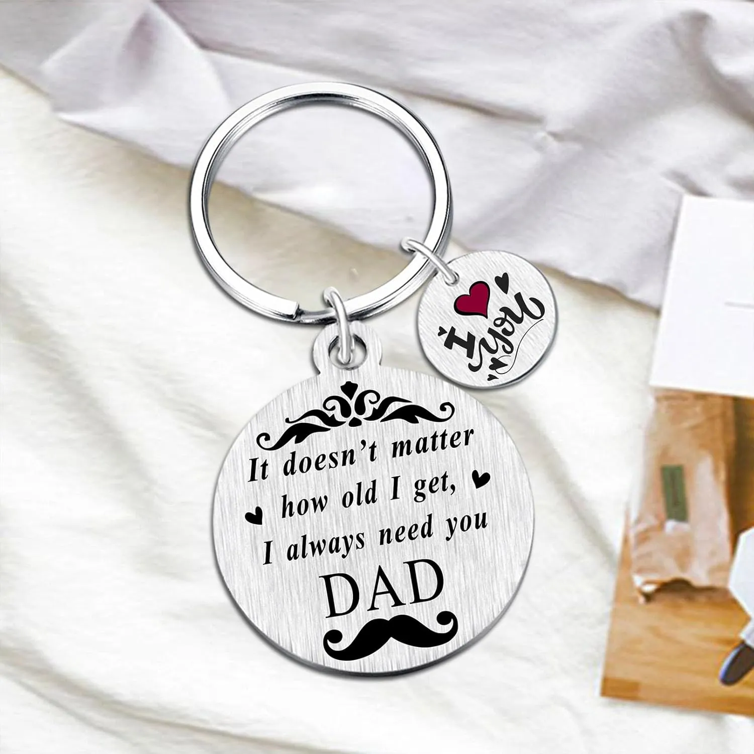Yobent Fathers Day Dad Gifts - Love My Dad Happy Birthday Father's Day Keychain from Daughter Son