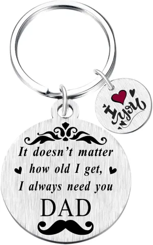 Yobent Fathers Day Dad Gifts - Love My Dad Happy Birthday Father's Day Keychain from Daughter Son