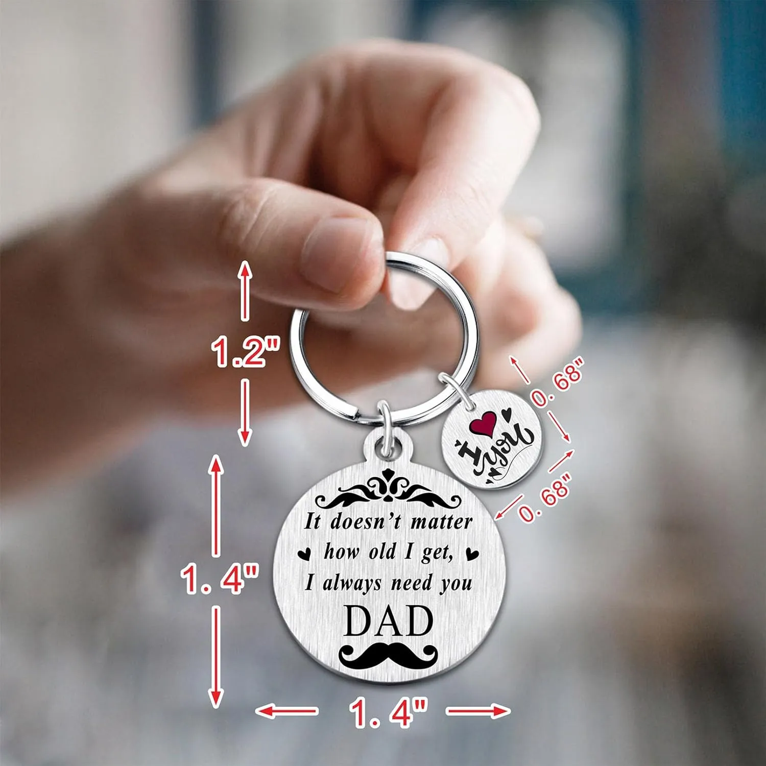 Yobent Fathers Day Dad Gifts - Love My Dad Happy Birthday Father's Day Keychain from Daughter Son