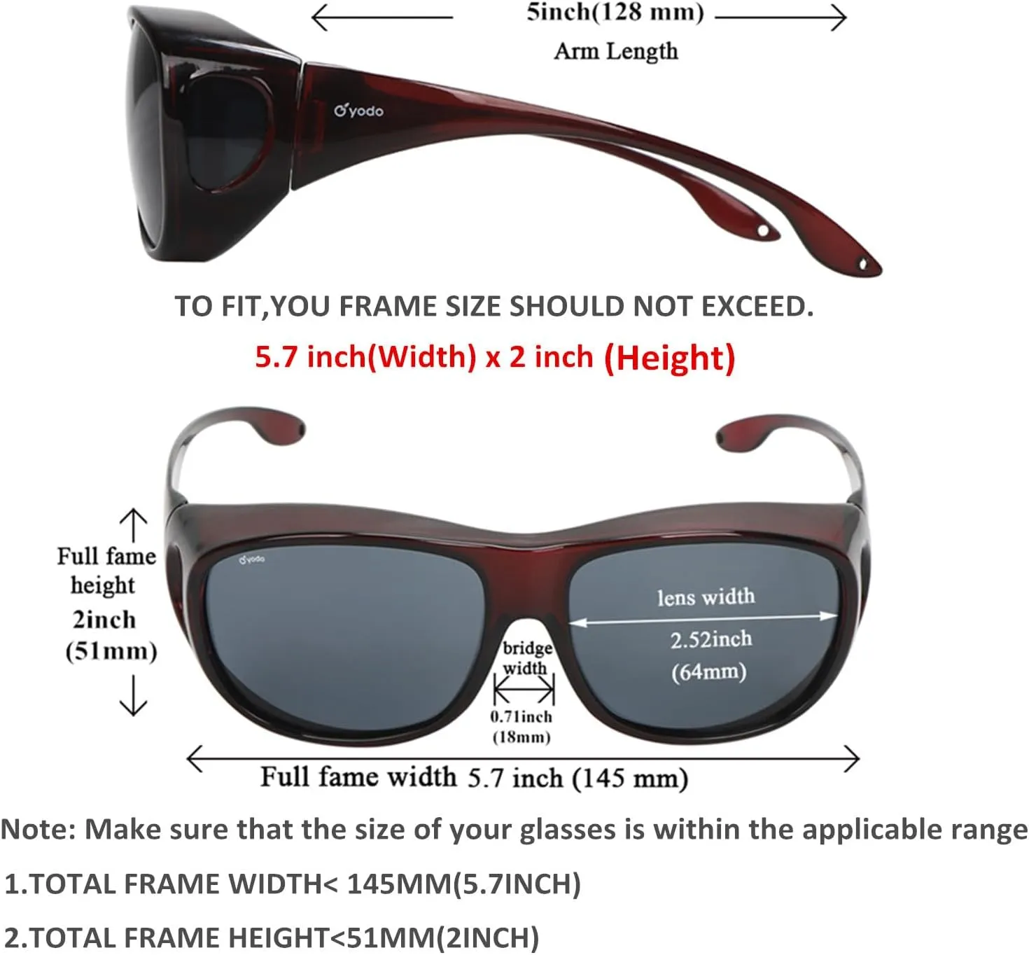 yodo Fit Over Glasses Sunglasses with Polarized Lenses for Men and Women