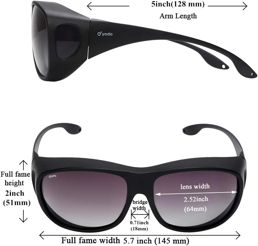 yodo Fit Over Glasses Sunglasses with Polarized Lenses for Men and Women