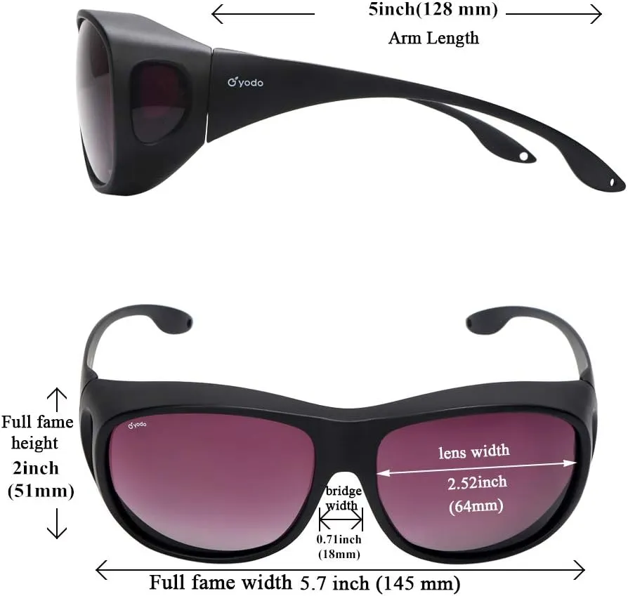 yodo Fit Over Glasses Sunglasses with Polarized Lenses for Men and Women