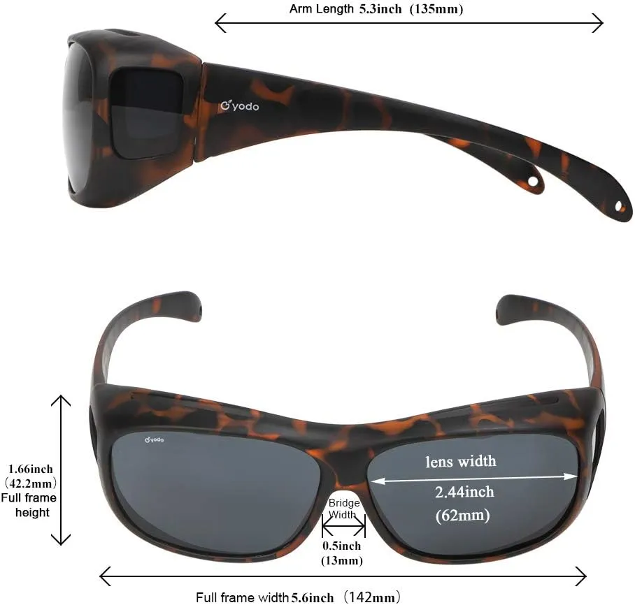 yodo Fit Over Glasses Sunglasses with Polarized Lenses for Men and Women