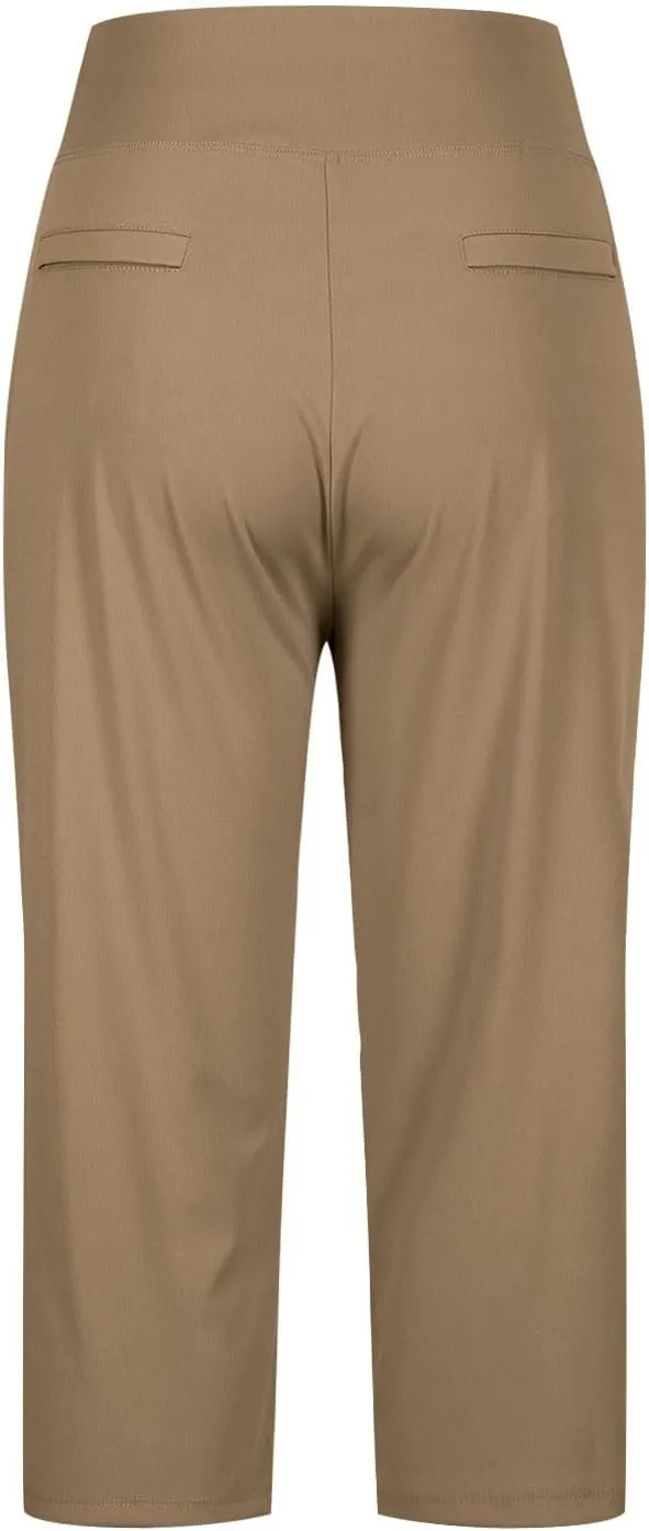 Yoga Capris with Pockets for Women Soft Stretch High Waisted Golf Pants Dressy Capri Pants Summer Cropped Trousers