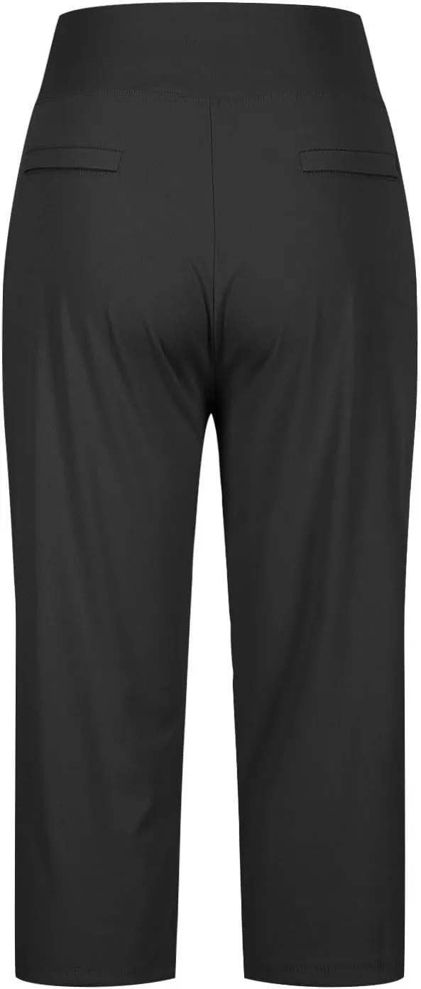 Yoga Capris with Pockets for Women Soft Stretch High Waisted Golf Pants Dressy Capri Pants Summer Cropped Trousers