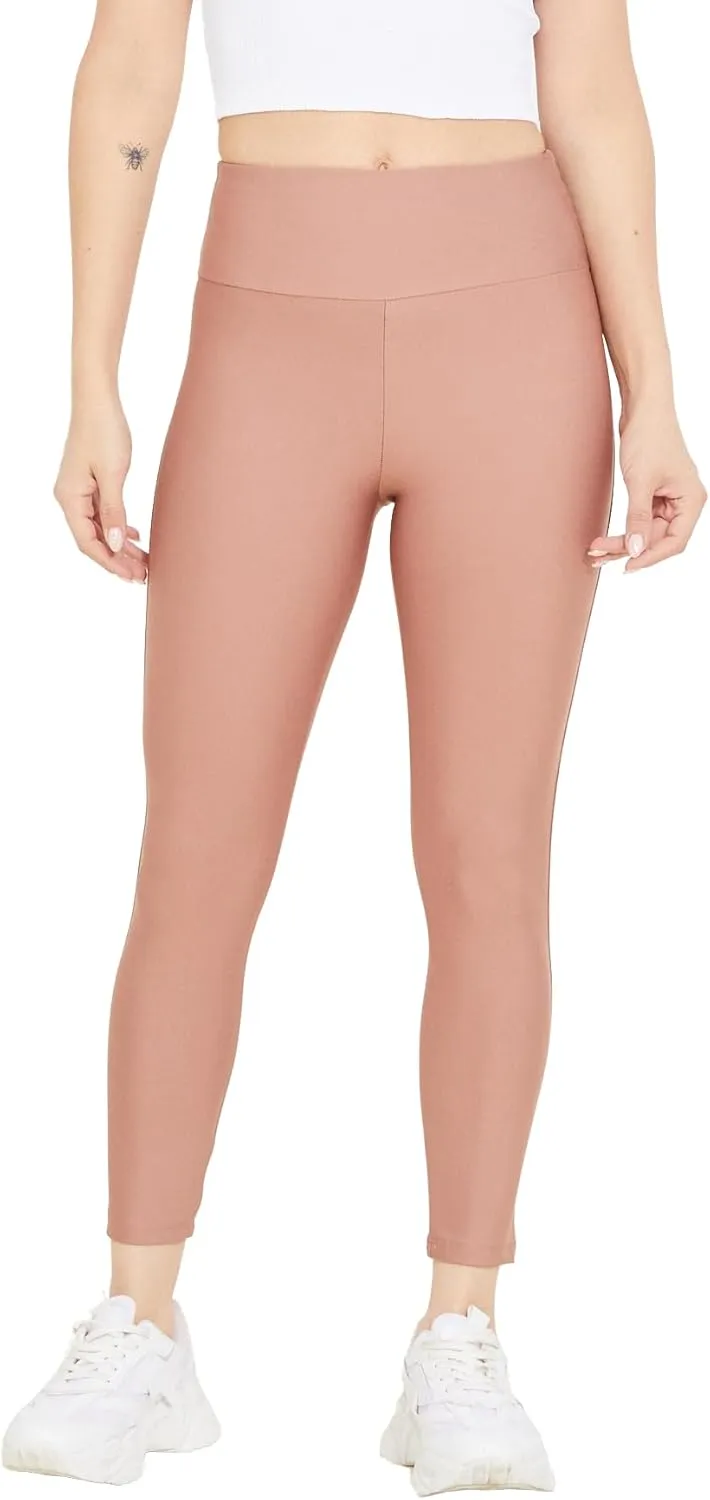 zenne.com Lare Leggings for Women - High Waisted Leggings Yoga Pants Womens Leggings Dark Rose/Small