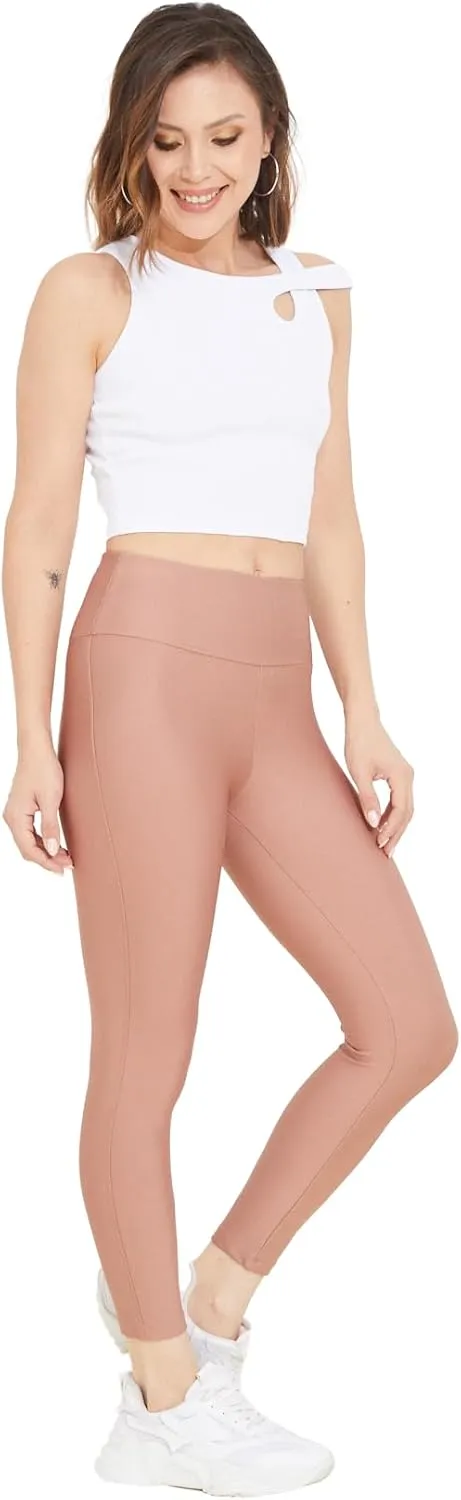 zenne.com Lare Leggings for Women - High Waisted Leggings Yoga Pants Womens Leggings Dark Rose/Small