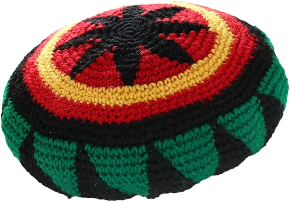 ZffXH Rasta Hat, Men's Rainbow Wool Knit Reggae Jamaican Beanie Slouchy Baggy Rastafarian Cap, Crochet Rasta Tam Hats