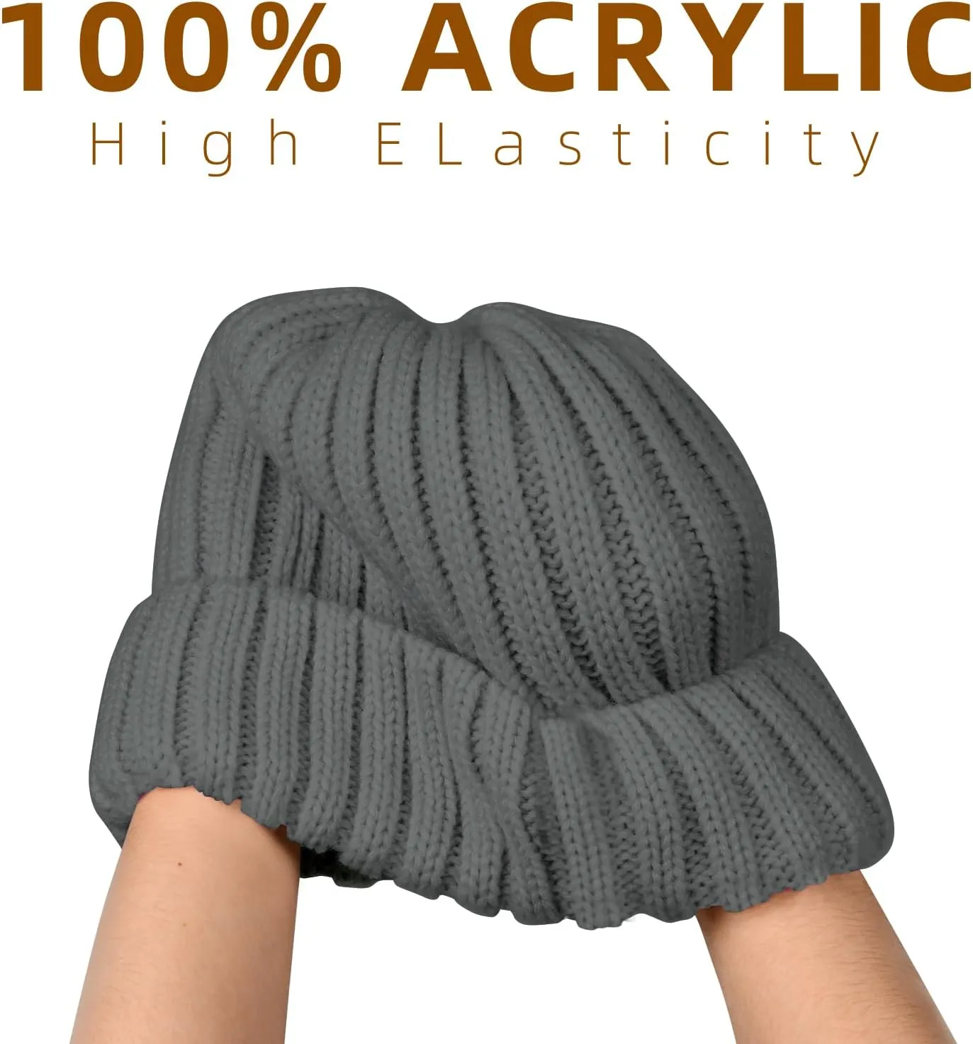 ZOORON 1&2 Winter Beanie for Women Soft Warm Slouchy Knit Hat Ski Stocking Cuffed Cap