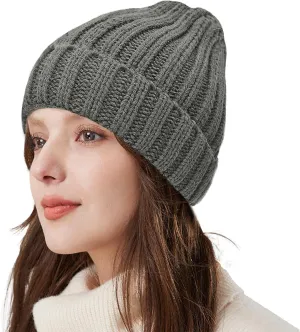 ZOORON 1&2 Winter Beanie for Women Soft Warm Slouchy Knit Hat Ski Stocking Cuffed Cap